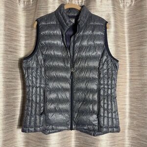Weatherproof 32 Degrees Heat Puffer Vest Womens XL Gray Down Filled Full Zip